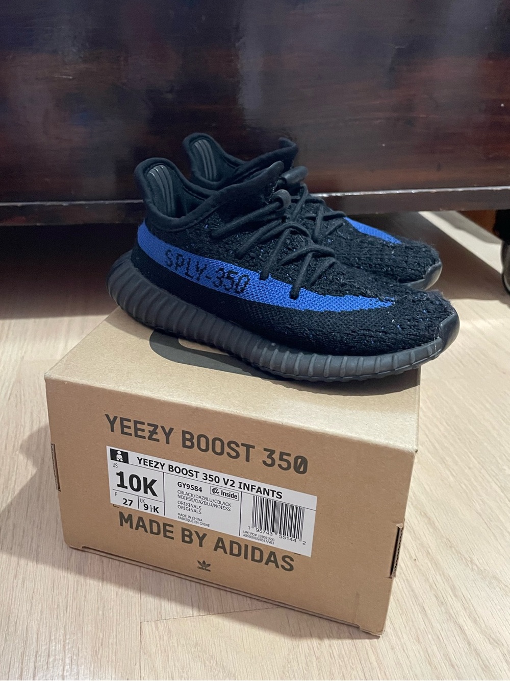 Toddler Yeezy Boost 350 Dazzle Blue Sneakers